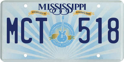 MS license plate MCT518
