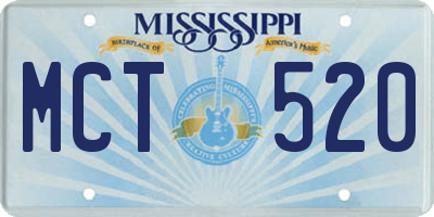 MS license plate MCT520