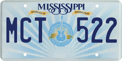 MS license plate MCT522