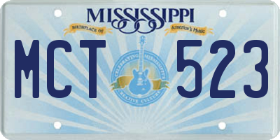 MS license plate MCT523