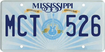 MS license plate MCT526