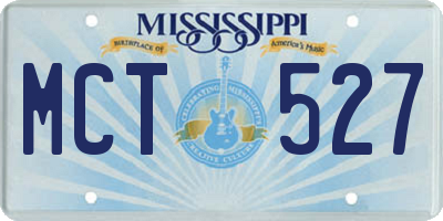 MS license plate MCT527