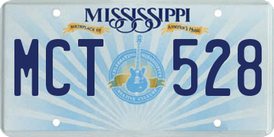 MS license plate MCT528