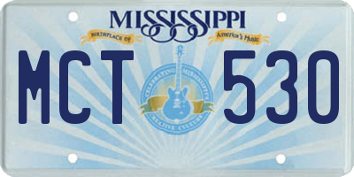 MS license plate MCT530