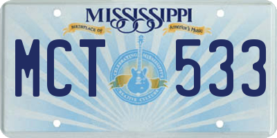 MS license plate MCT533