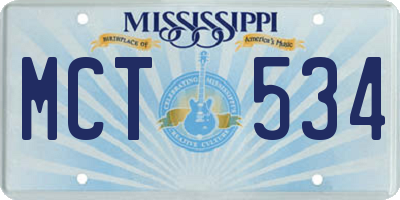 MS license plate MCT534
