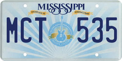 MS license plate MCT535
