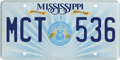 MS license plate MCT536