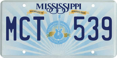 MS license plate MCT539
