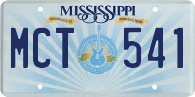 MS license plate MCT541