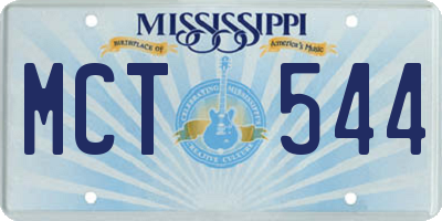 MS license plate MCT544