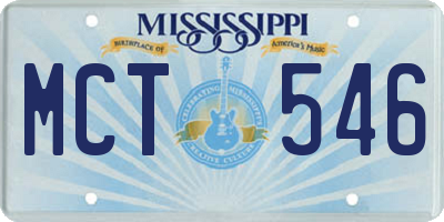 MS license plate MCT546