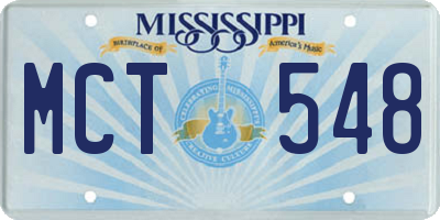 MS license plate MCT548