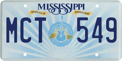 MS license plate MCT549