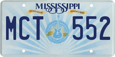 MS license plate MCT552