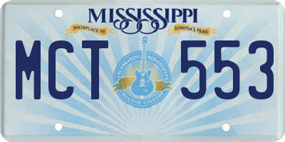 MS license plate MCT553