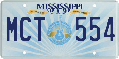 MS license plate MCT554