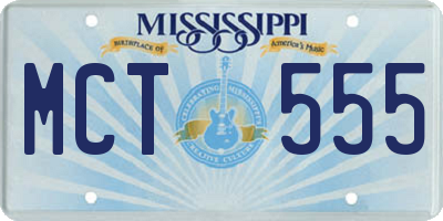 MS license plate MCT555