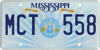MS license plate MCT558