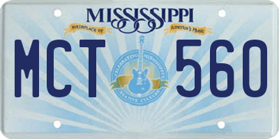 MS license plate MCT560