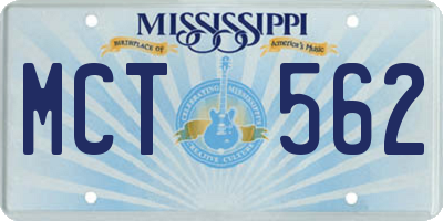 MS license plate MCT562