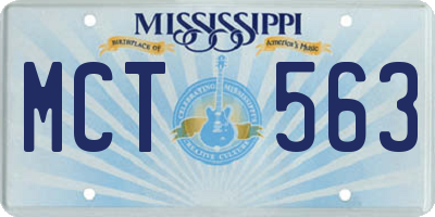 MS license plate MCT563
