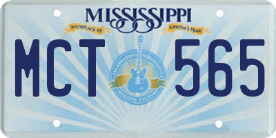 MS license plate MCT565