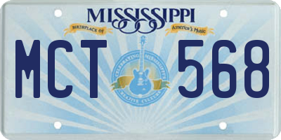 MS license plate MCT568