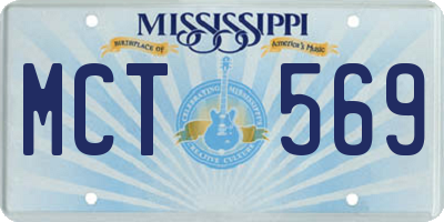 MS license plate MCT569