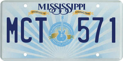 MS license plate MCT571