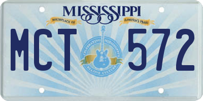 MS license plate MCT572