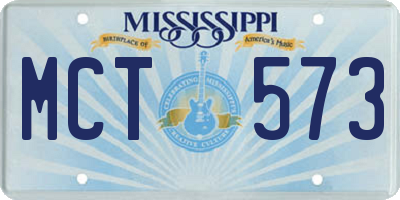 MS license plate MCT573