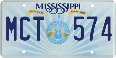 MS license plate MCT574