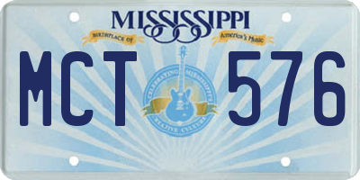 MS license plate MCT576