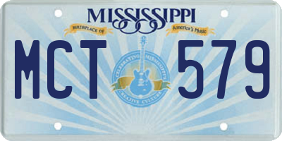 MS license plate MCT579