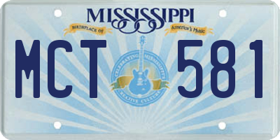 MS license plate MCT581