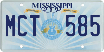 MS license plate MCT585