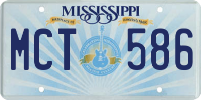 MS license plate MCT586