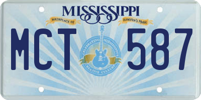 MS license plate MCT587