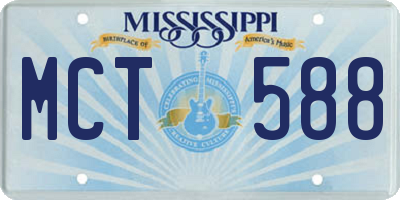 MS license plate MCT588