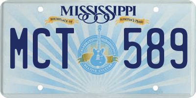 MS license plate MCT589