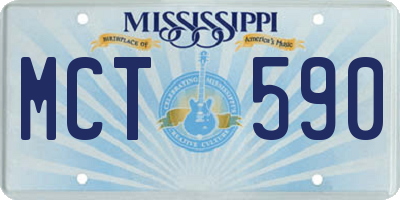 MS license plate MCT590