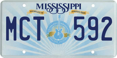 MS license plate MCT592