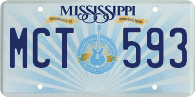 MS license plate MCT593