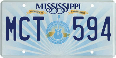 MS license plate MCT594
