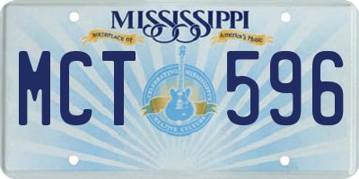 MS license plate MCT596