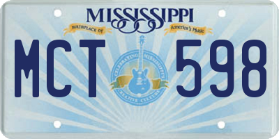 MS license plate MCT598