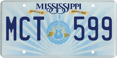 MS license plate MCT599