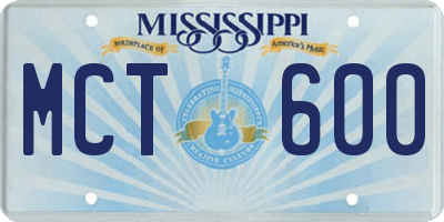 MS license plate MCT600