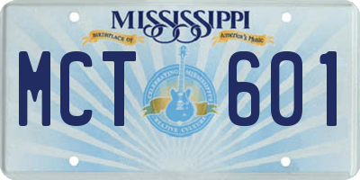 MS license plate MCT601
